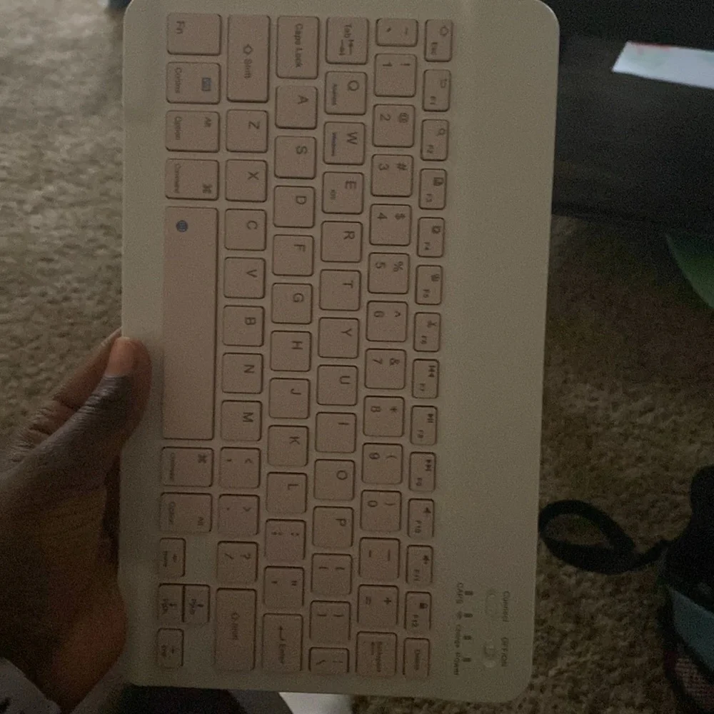 This is an iPad with Bluetooth keyboard and mouse